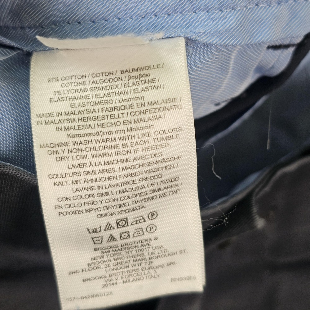 Brooks Brothers Clark Fit Advantage Chino Pants Mens 34x30 Gray Stretch - Picture 8 of 11